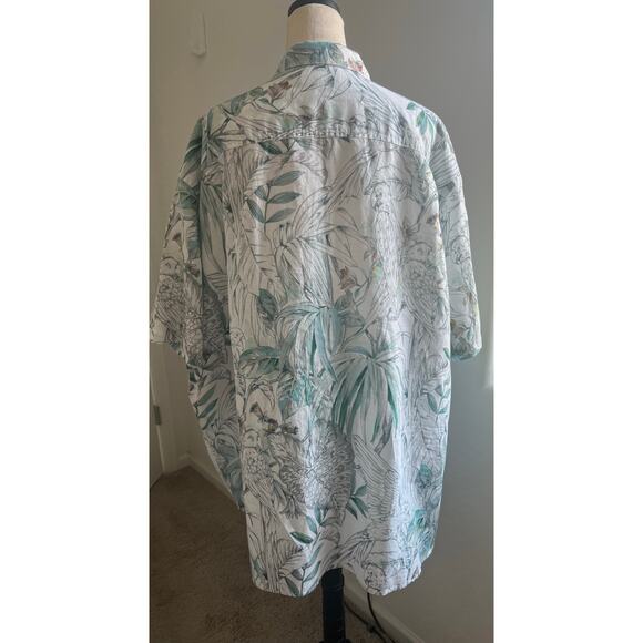 NWT Caribbean Isle Breeze Cotton Linen Short Sleeve Button Down Woven Shirt 4XB - Picture 5 of 12